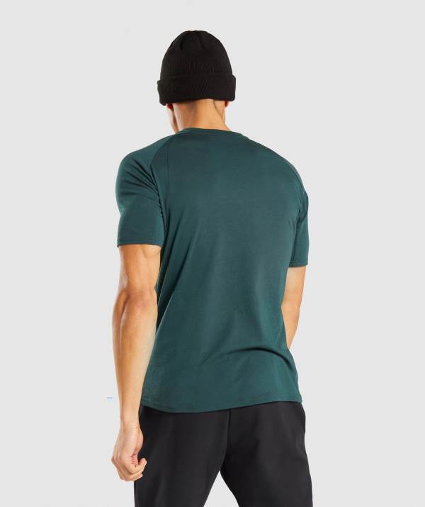 Panske Tricka Gymshark Venture Tmavo Zelene | MT5821076